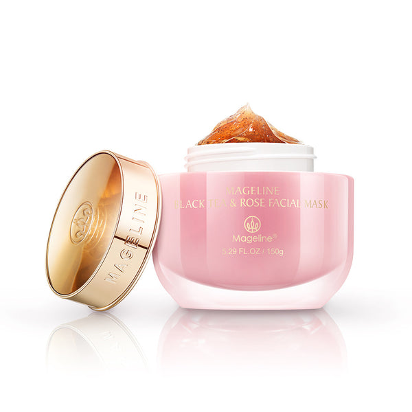 Mageline Black Tea & Rose Facial Mask Black tea extract has high antioxidant that can help protect your cells from DNA damage. It helps defend skin against free radicals and smooth out wrinkles, and restore radiance to dull skin. Natural French rose flower extract improves the circulation by adding oxygen to the skin cells, deeply hydrates the skin and brighten your skin tone