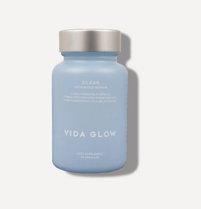 Vida Glow Clear targets symptoms of acne and breakouts (blackheads, white heads, large pores, sensitive skin) for smoother, clearer skin.