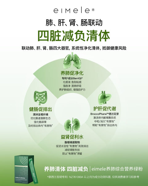 Eimele Shield Greens (Lungs, Liver, Kidney & Gut Health)