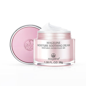  Mageline Moisture Soothing Cream. This soothing cream harmonizes, calms and deeply hydrates and moisturizes dry, irritated, redness and sensitive skin. Rapidly-absorbed and balances the moisture levels in the skin leaving skin feeling silky and pampered. This great-value cream soothes sore skin and provides an injection of moisture that lasts the entire day.