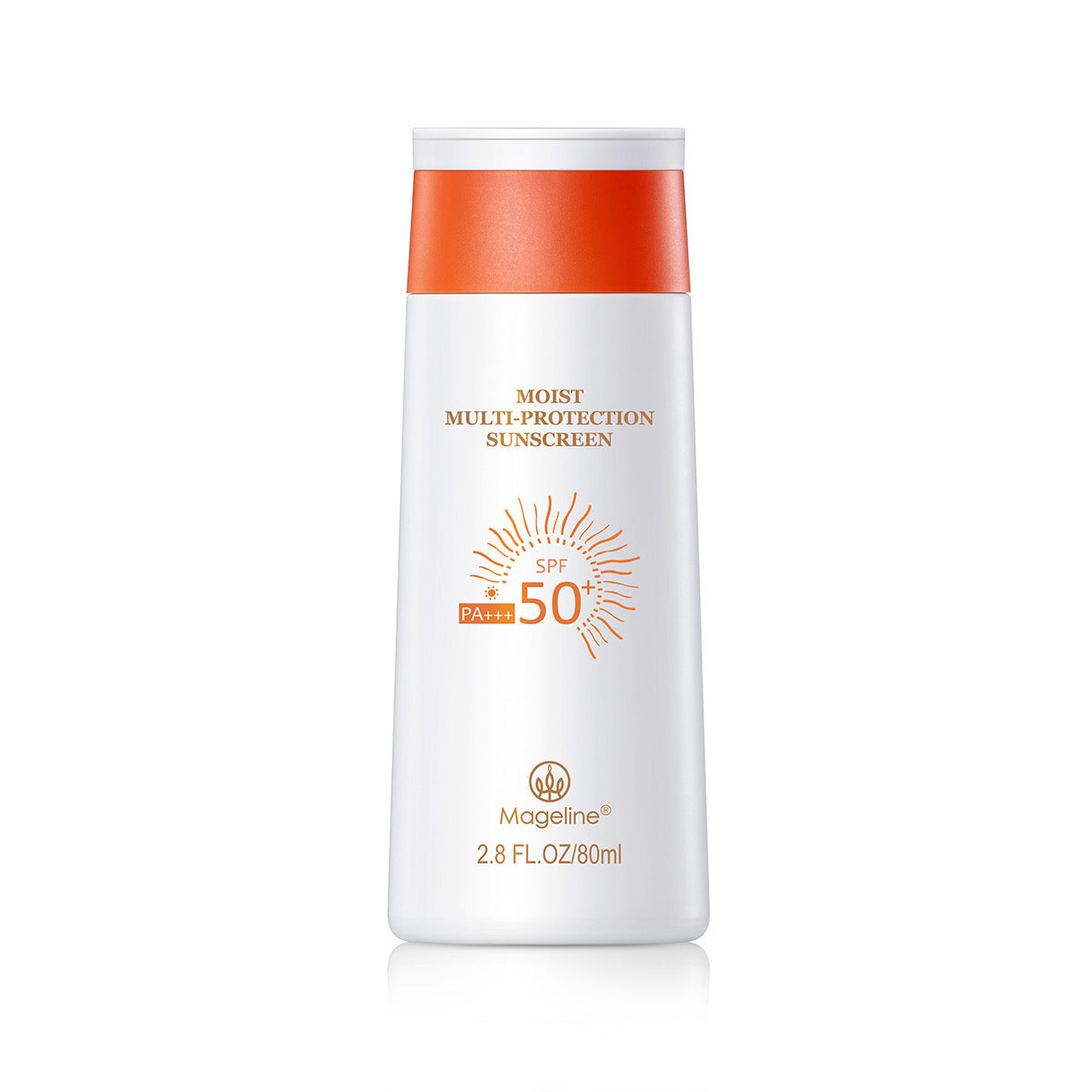 Mageline Moist Multi-Protection Sunscreen SPF50/PA+++. SPF50/PA+++ broad-spectrum sunscreen provides powerful protection always. Chemical sun protection + physical sun protection, a two-pronged approach to protect against sun damage. This sunblock lotion helps to resist UVA and UVB effectively, resist UVB to prevent tanning, block UVA to prevent sunburn and fine lines.